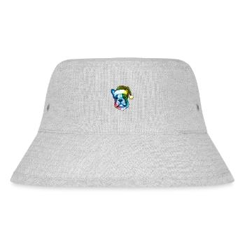 French Bulldog Dog Head Christmas Colorful - Stanley/Stella Recycled Bucket Hat - heather grey - Front