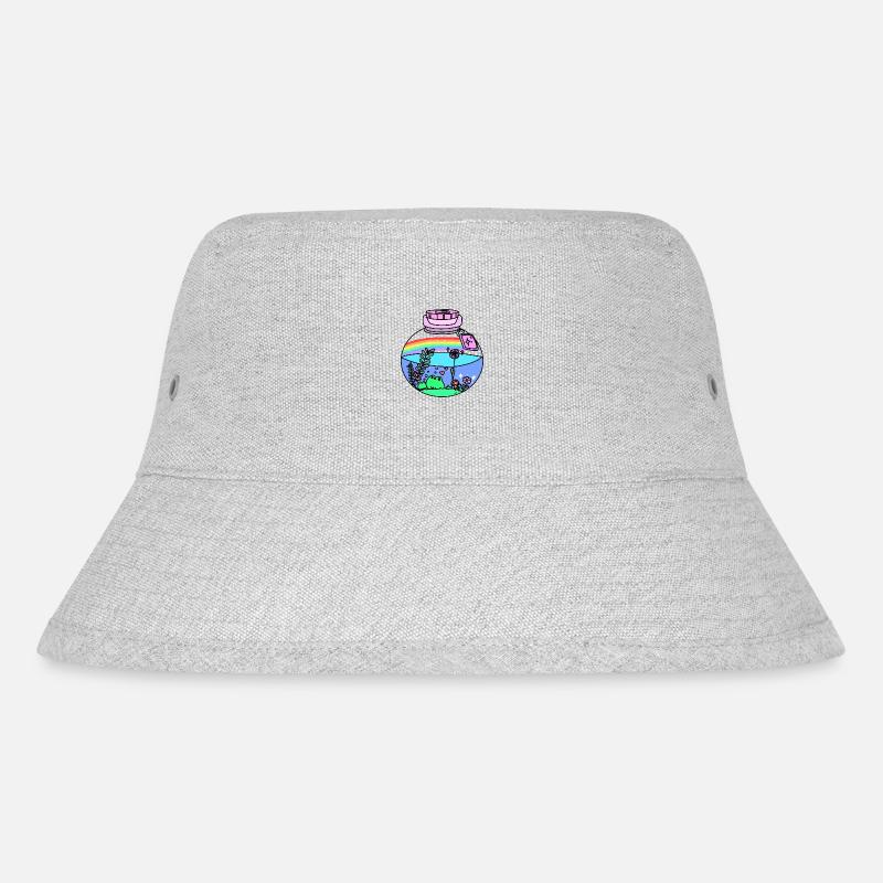 Frösche im Glas - Stanley/Stella recycelter Bucket Hat - Grau meliert