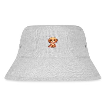 Digital illustration of cute Golden Retriever - Stanley/Stella Recycled Bucket Hat - heather grey - Front