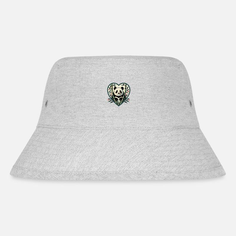 Pandabär Bambus - Stanley/Stella recycelter Bucket Hat - Grau meliert