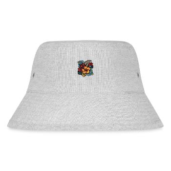 Hibiscus - Stanley/Stella Recycled Bucket Hat - heather grey - Front