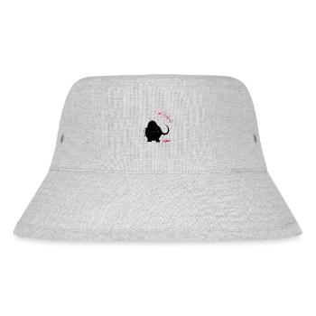 Schwarzer Elefant mit rosa Farbe - Stanley/Stella recycelter Bucket Hat - Grau meliert - Vorne