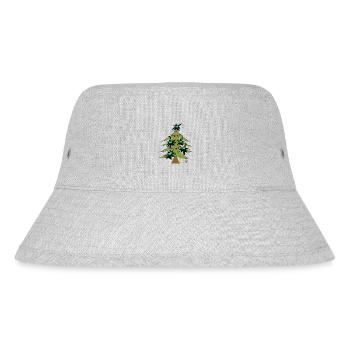 Christmas tree with cats - Stanley/Stella Recycled Bucket Hat - heather grey - Front