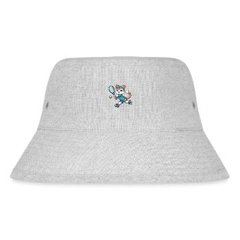 Sportkatze: Tennisspieler - Stanley/Stella recycelter Bucket Hat - Grau meliert - Vorne