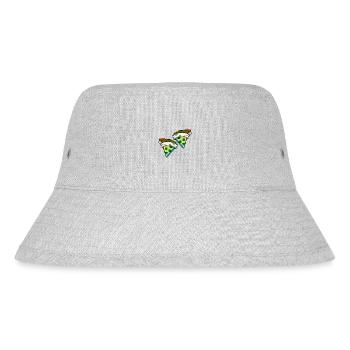 Pizza Weihnachten Comic Lustig - Stanley/Stella recycelter Bucket Hat - Grau meliert - Vorne