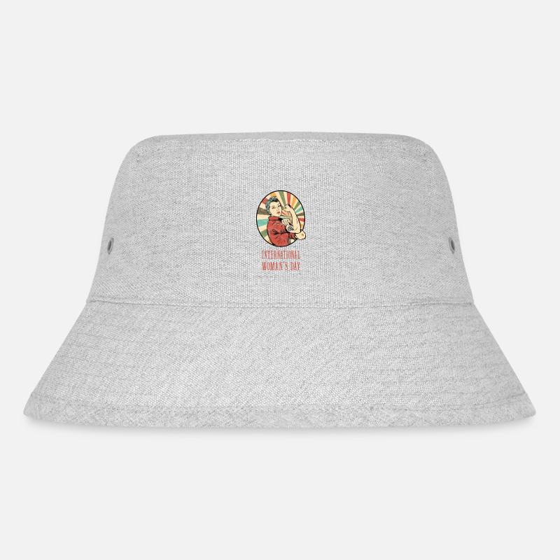 International woman´s day - Stanley/Stella recycelter Bucket Hat - Grau meliert