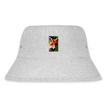 Cool Comic Portrait of a Fox in the forest drawing - Stanley/Stella Recycled Bucket Hat - heather grey - Front