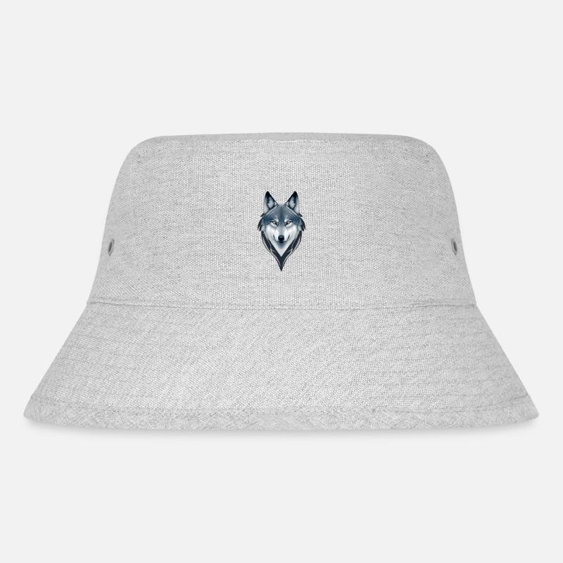  Wolf Spirit - Stanley/Stella Recycled Bucket Hat - heather grey