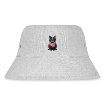 Abstrakte bunte Katze - Stanley/Stella recycelter Bucket Hat - Grau meliert - Vorne