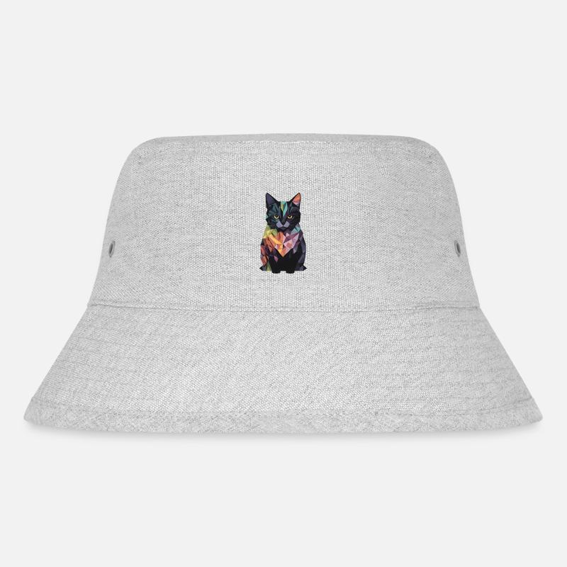 Abstract Colourful Cat - Stanley/Stella Recycled Bucket Hat - heather grey