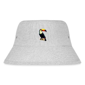 Polygonaler Tukan - Stanley/Stella recycelter Bucket Hat - Grau meliert - Vorne