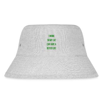 Für ein besseres Katzenleben arbeite ich! - Stanley/Stella recycelter Bucket Hat - Grau meliert - Vorne