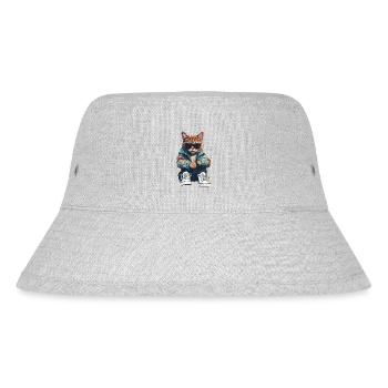 Coole Katze - Stanley/Stella recycelter Bucket Hat - Grau meliert - Vorne