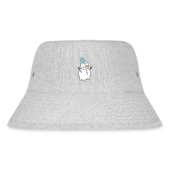 Melting Snowman Bucket Hat Funny Winter Art - Stanley/Stella recycelter Bucket Hat - Grau meliert - Vorne