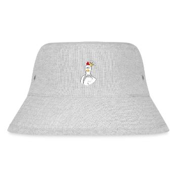 Huhn mit Krone - Stanley/Stella recycelter Bucket Hat - Grau meliert - Vorne