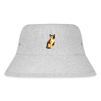 Emmi Polygon Cat Geometric Cuteness - Stanley/Stella Recycled Bucket Hat - heather grey - Front