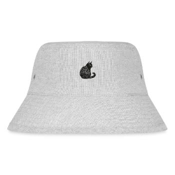 Schwarze Katze Haustier Kätzchen Mietze Schnurren - Stanley/Stella recycelter Bucket Hat - Grau meliert - Vorne