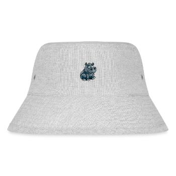 Hippo Comic - Stanley/Stella Recycled Bucket Hat - heather grey - Front