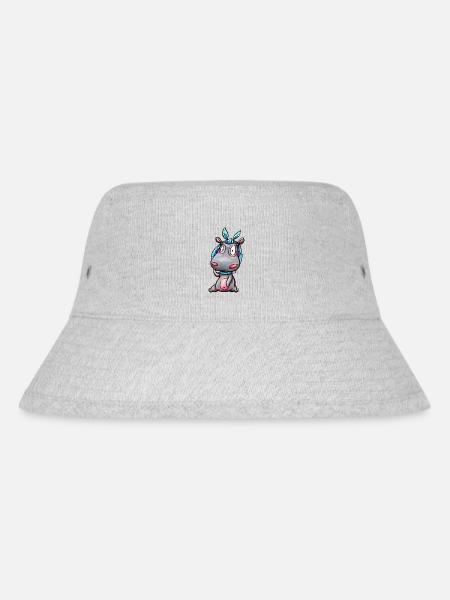 hippo with kerchief - Stanley/Stella recycelter Bucket Hat - Grau meliert