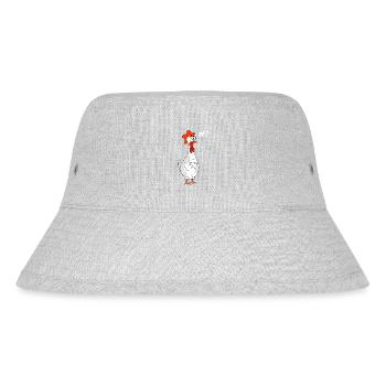 Humorvolle Huhn Cartoon Illustration - Stanley/Stella recycelter Bucket Hat - Grau meliert - Vorne