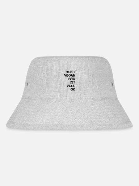 Nicht vegan sein ist voll OK - Stanley/Stella recycelter Bucket Hat - Grau meliert