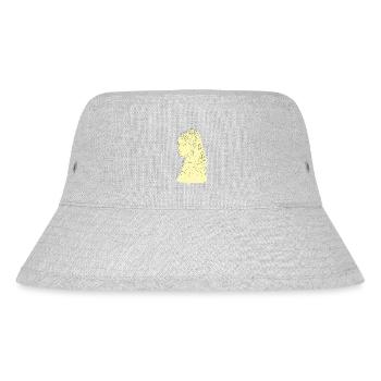 girl with a pearl earring line art - Stanley/Stella Recycled Bucket Hat - heather grey - Front