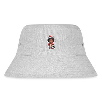 Garçon avec un chapeau de Père Noël et un pingouin - Bob recyclé Stanley/Stella - gris chiné - Devant