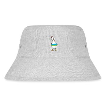 Huhn Hühner Schwimmring Seenot Schwimmer - Stanley/Stella recycelter Bucket Hat - Grau meliert - Vorne