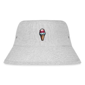 Eiscreme / Sorbet / Gelato / Sommer / Sonne - Stanley/Stella recycelter Bucket Hat - Grau meliert - Vorne