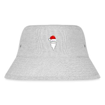 Santa-Mütze und Bart – Klassisches Weihnachtsmotiv - Stanley/Stella recycelter Bucket Hat - Grau meliert - Vorne