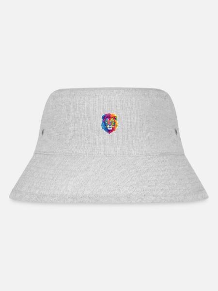 Regenbogen Löwe - Stanley/Stella recycelter Bucket Hat - Grau meliert