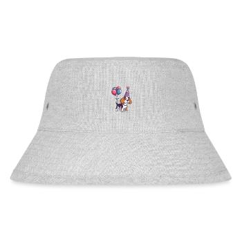 Beagle Hunde Geburtstag Baby - Stanley/Stella recycelter Bucket Hat - Grau meliert - Vorne
