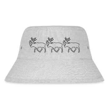 Caribou - Rentier - Stanley/Stella recycelter Bucket Hat - Grau meliert - Vorne