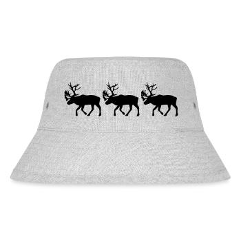 Caribou - Rentier - Stanley/Stella recycelter Bucket Hat - Grau meliert - Vorne