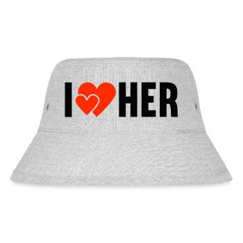 I love her Ich liebe Sie die Liebe - Stanley/Stella Recycled Bucket Hat - heather grey - Front
