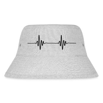 ECG Chart Beat - Stanley/Stella Recycled Bucket Hat - heather grey - Front