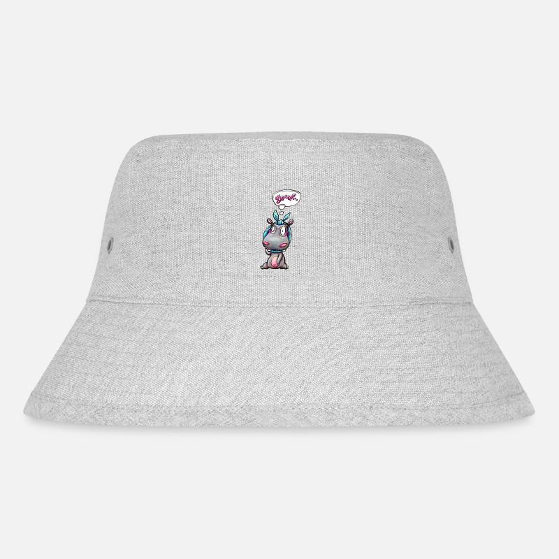 hippo with quote - Stanley/Stella recycelter Bucket Hat - Grau meliert