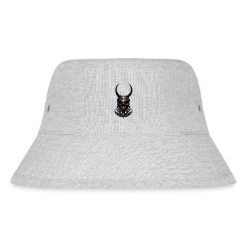 Schädel mit gehörntem Helm - Stanley/Stella recycelter Bucket Hat - Grau meliert - Vorne