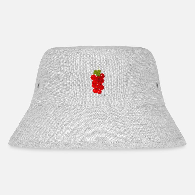 Rote Johannisbeeren auf einem Ast mit Blatt Beeren - Stanley/Stella recycelter Bucket Hat - Grau meliert
