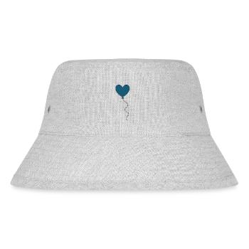 blaues Herz Ballon Luftballon Valentinstag - Stanley/Stella recycelter Bucket Hat - Grau meliert - Vorne