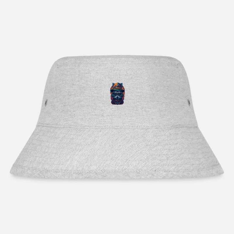 Cute raccoon with hat and funny glasses - Stanley/Stella Recycled Bucket Hat - heather grey