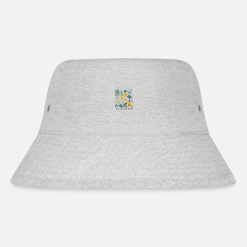 For evigt i blomst - Blomsterprint - Stanley/Stella recycled bucket hat - grå meleret
