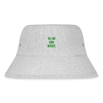 Geh mit oder beiseite - Stanley/Stella recycelter Bucket Hat - Grau meliert - Vorne