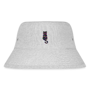 Psychedelic Cat - Stanley/Stella Recycled Bucket Hat - heather grey - Front