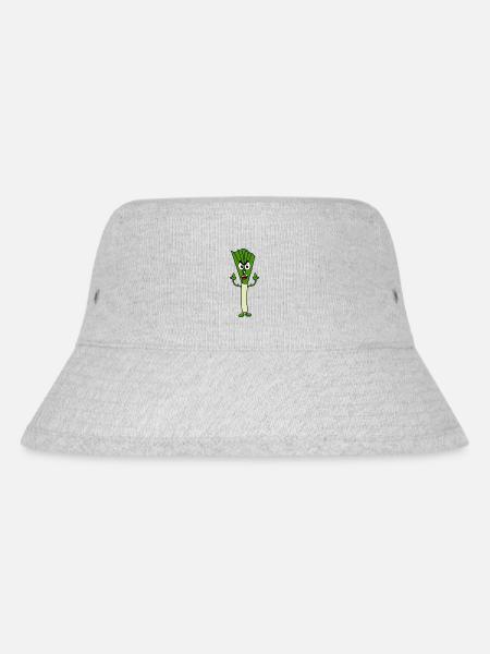 Lustiger Lauch mit Muskeln - Stanley/Stella recycelter Bucket Hat - Grau meliert