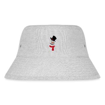 Visage de bonhomme de neige avec haut-de-forme et foulard - Bob recyclé Stanley/Stella - gris chiné - Devant