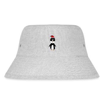 Penguin celebrates Christmas - Stanley/Stella Recycled Bucket Hat - heather grey - Front