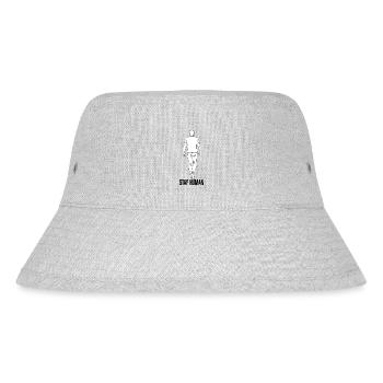 Lineare Rücken-Silhouette auf Kleidung - Stanley/Stella recycelter Bucket Hat - Grau meliert - Vorne