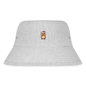 Biber Weihnachten Christmas - Stanley/Stella recycelter Bucket Hat - Grau meliert - Vorne