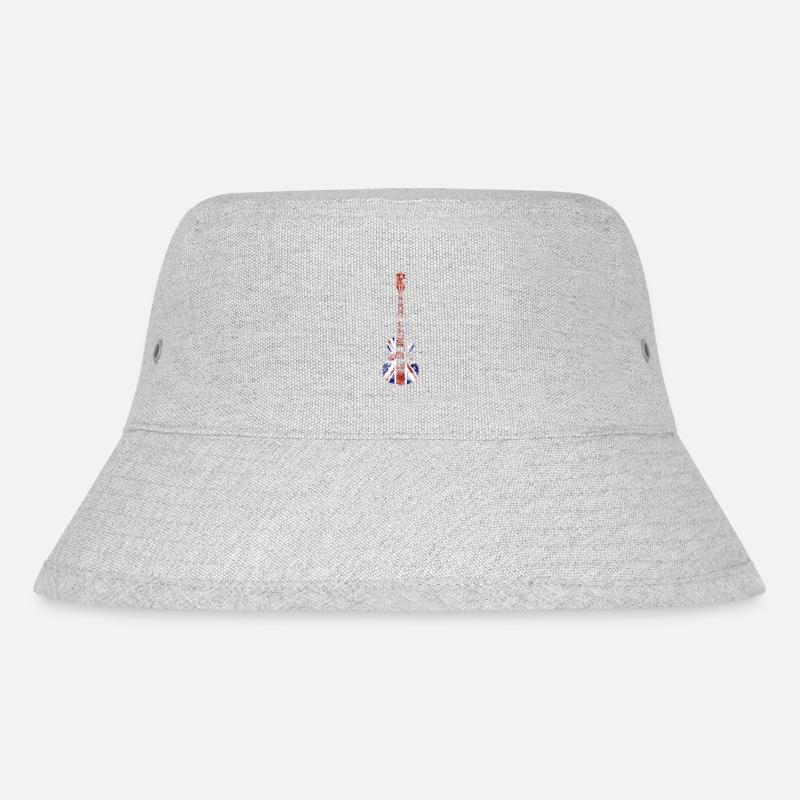 Union Jack Guitar - Stanley/Stella recycelter Bucket Hat - Grau meliert